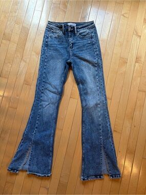 Flying Monkey Blue Split-Hem Flare Jeans